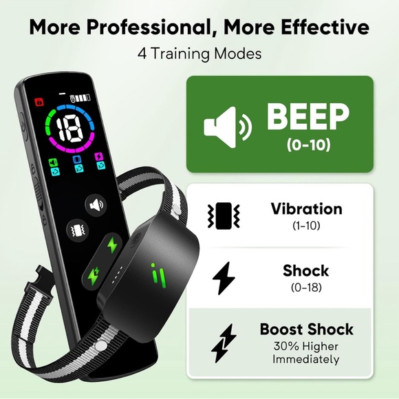 Dog Shock Collar with 10 Levels Beep for Large Medium Small Dogs (8-120Lbs) - Picture 5 of 12